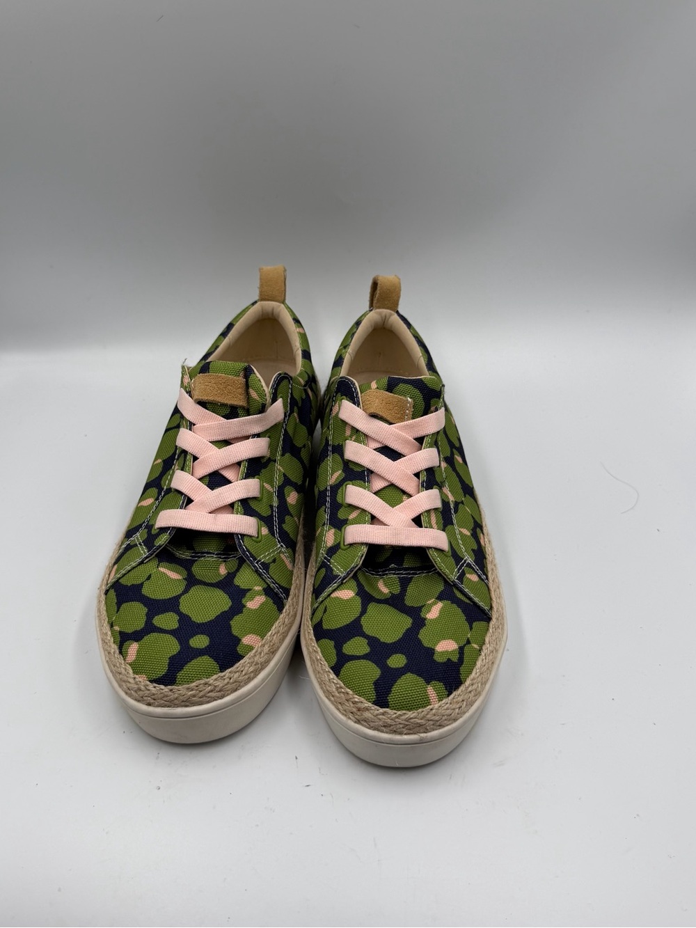 Spenco Camo Platform Sneakers Pink Green Espadrille Shoes Women’s 12 - Picture 2 of 9